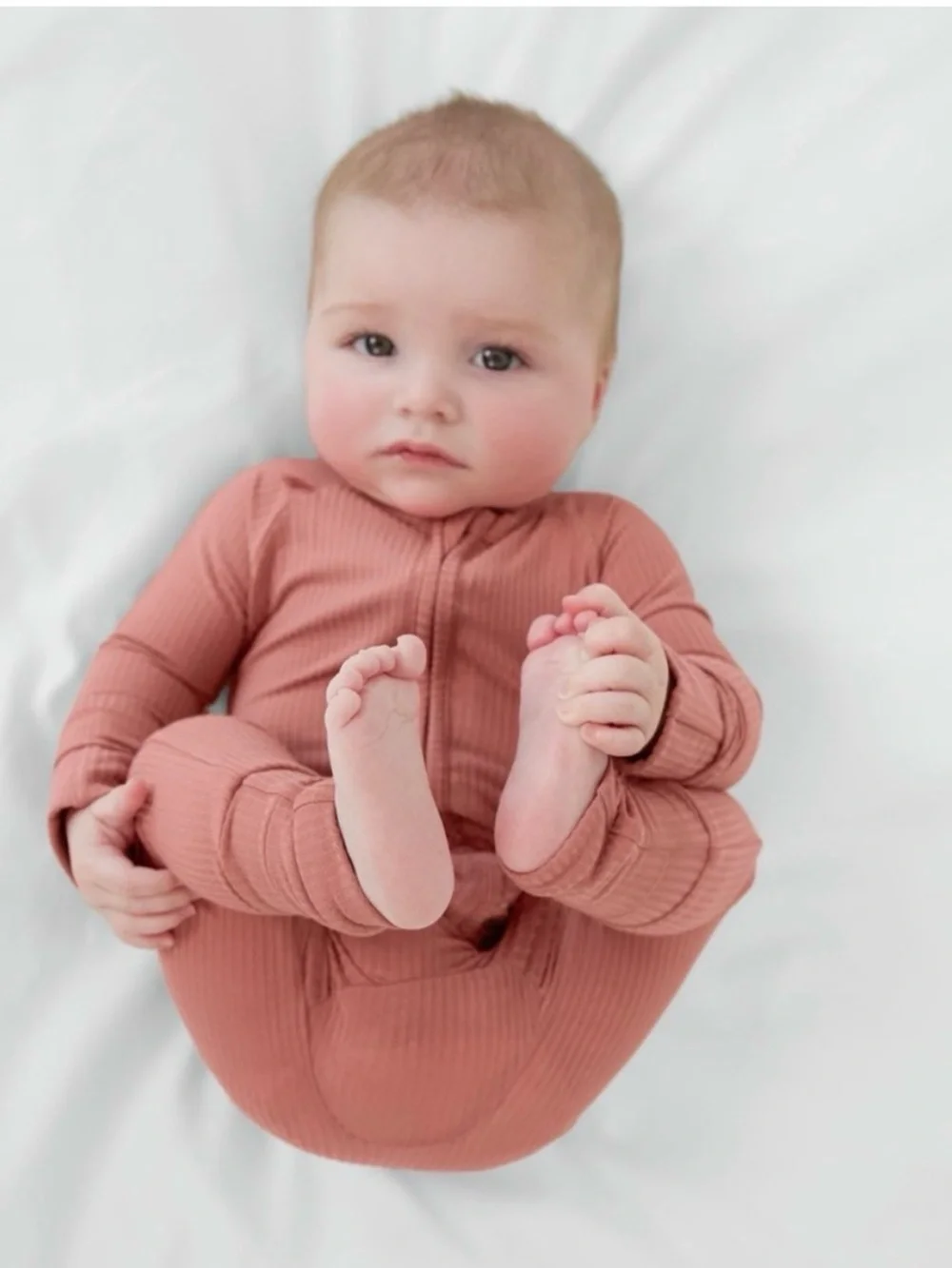 Little Sleepies Clay ribbed Zippy